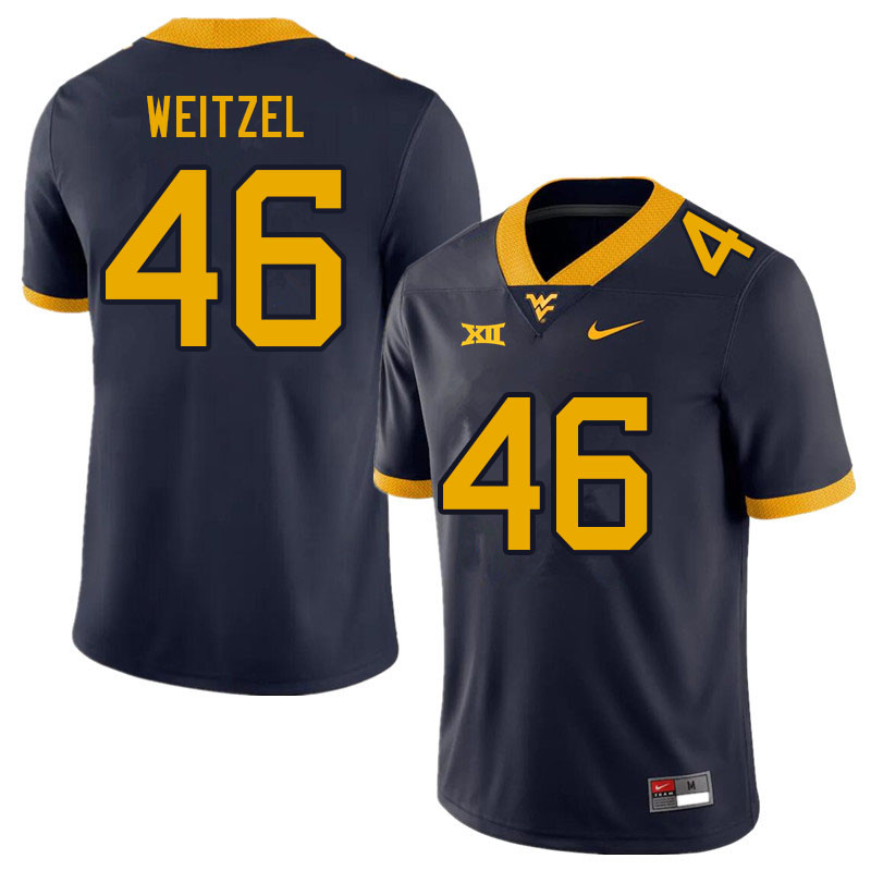 NCAA Men's Trace Weitzel West Virginia Mountaineers Navy #46 Nike Stitched Football College Authentic Jersey ZR23H45MK
